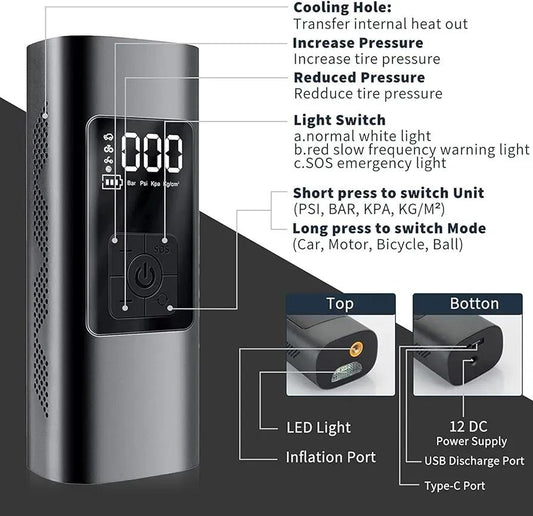 Pc Multiple Functionalities Tyre Inflator